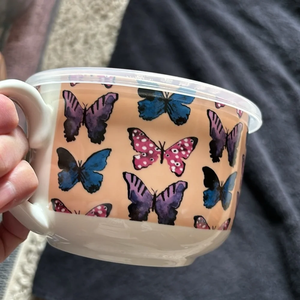 Butterfly Bowl/Cup with lid for microwave